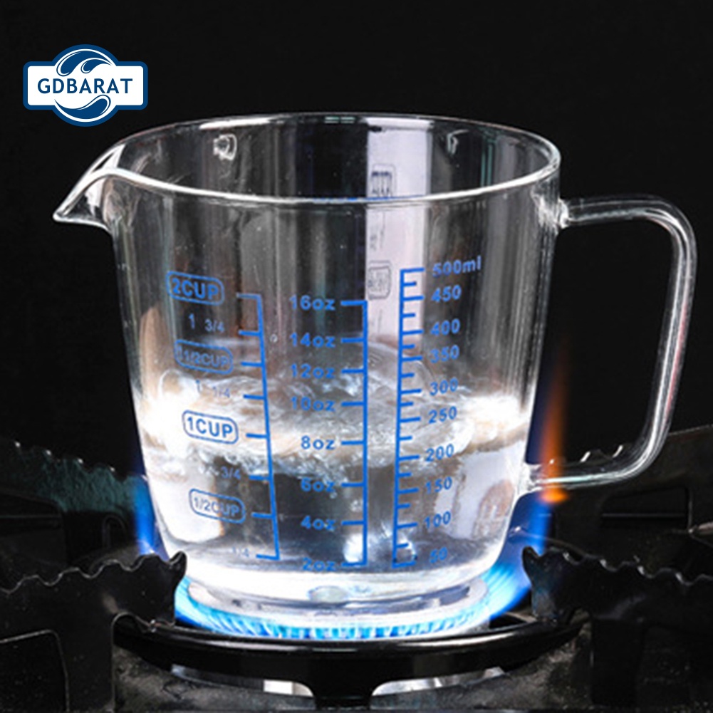 Cốc Thủy Tinh Đo Lường Chịu Nhiệt 250ml / 500ml Tiện Dụng Cho Lò Vi Sóng