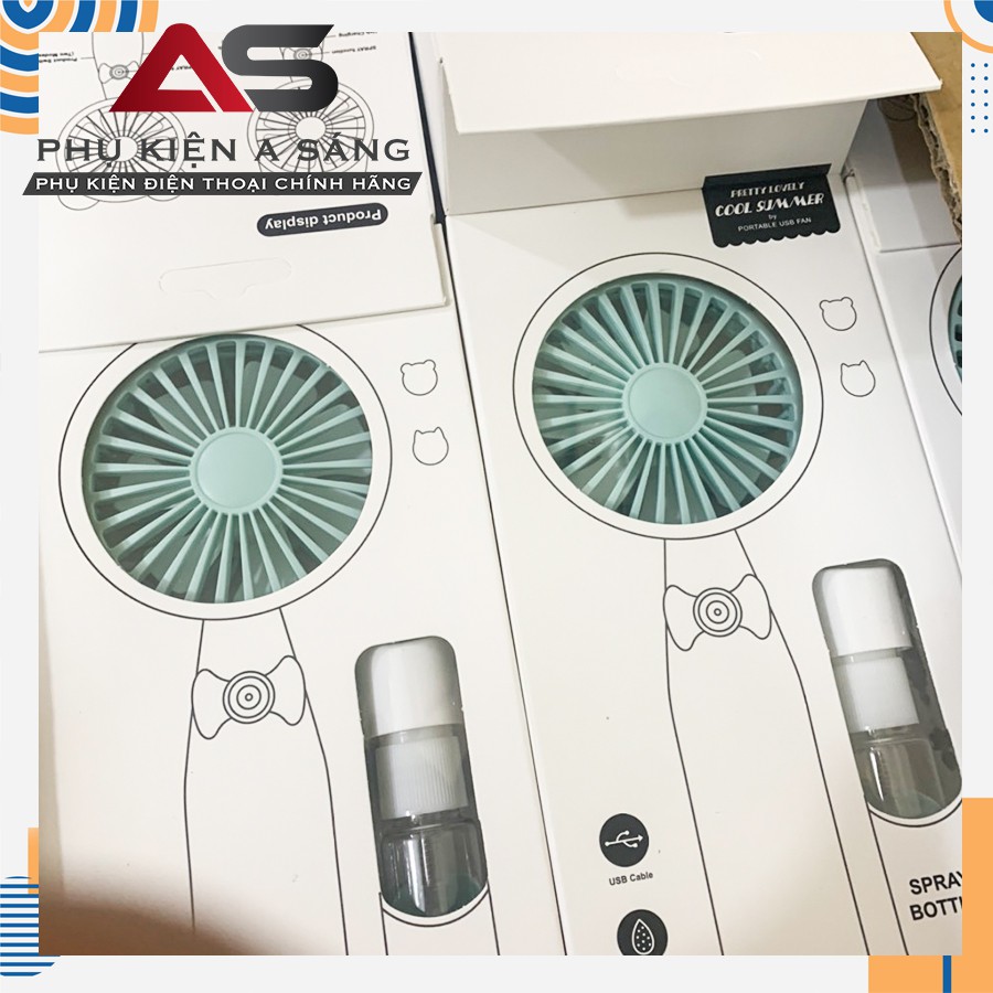 Quạt Phun Sương Cầm Tay Nhỏ Gọn Portable usb Fan Ossa 137 KD138 [ Full box + cáp sạc ]