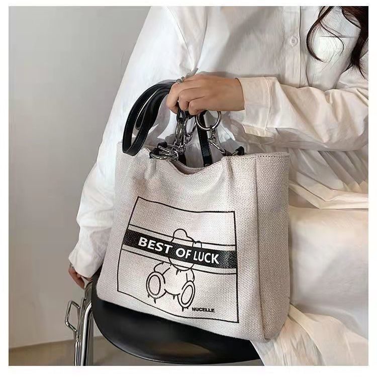 Túi Xách Đeo Vai Màu Trắng Sức Chứa Lớn Phong Cách Thời Trang Mới 2023