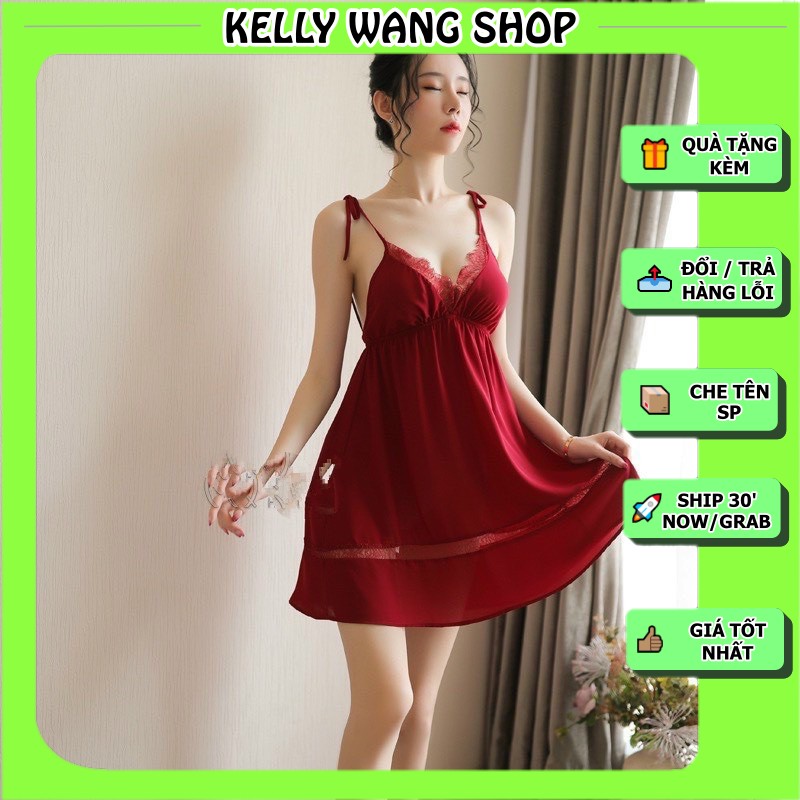 Sx767-váy ngủ đẹp- váy ngủ sexy-váy ngủ gợi cảm- váy mặc nhà-KellyWang