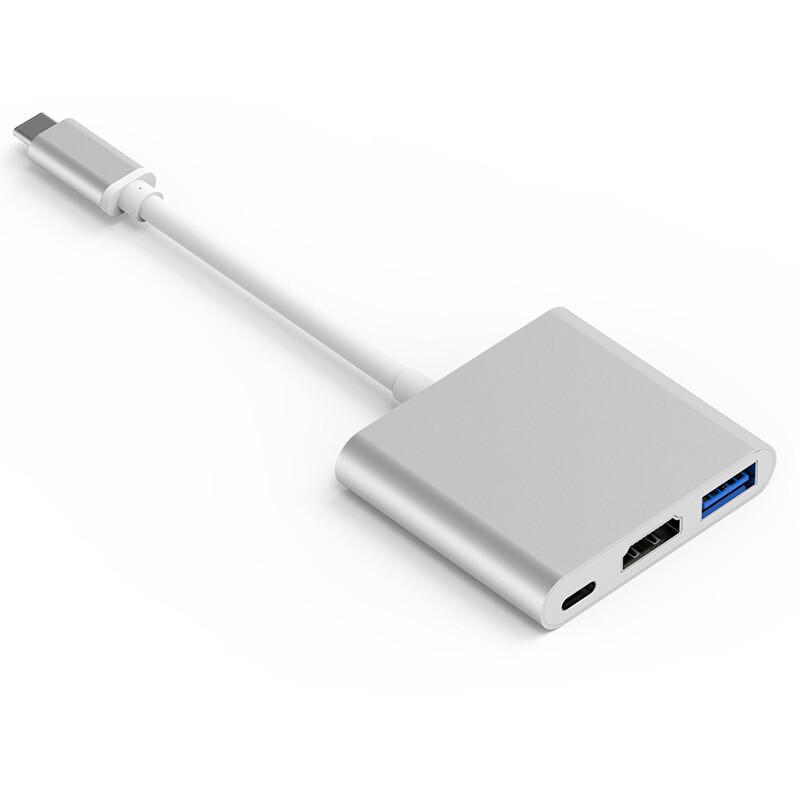 Cáp chuyển đổi Tecsire 3 trong 1 USB C Type C - HDMI 4K USB 3.0 Type-C (PD)