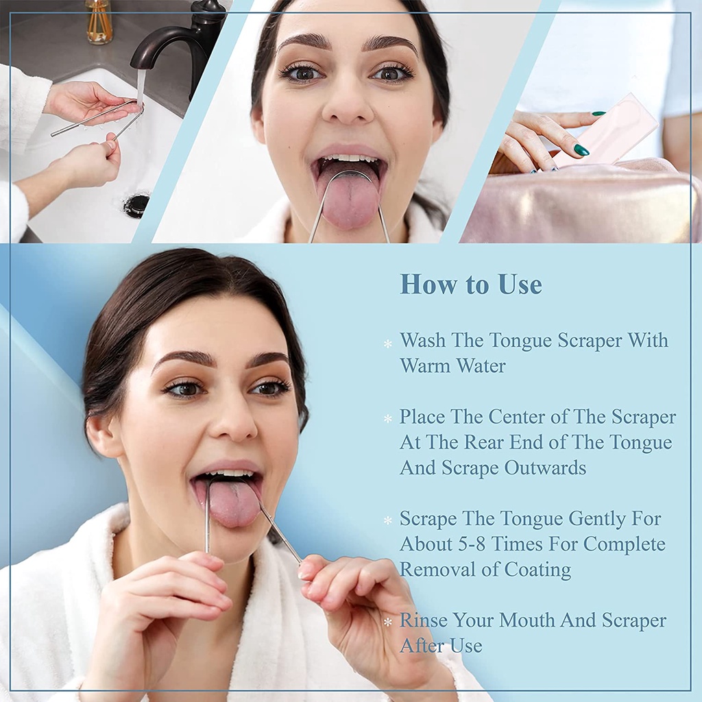 1 Dụng Cụ Vệ Sinh Lưỡi Bằng Thép Không Gỉ