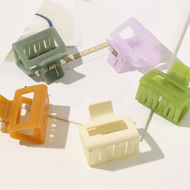 Kẹp tóc hình chữ nhật chất liệu acrylic thời trang