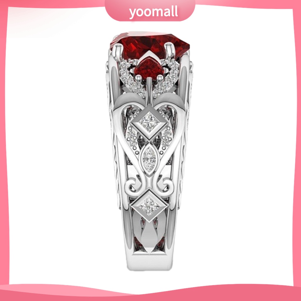 Yomall♡ Nhẫn Hợp Kim Hình Trái Tim Phong Cách Châu Âu Lãng Mạn Cho Nữ