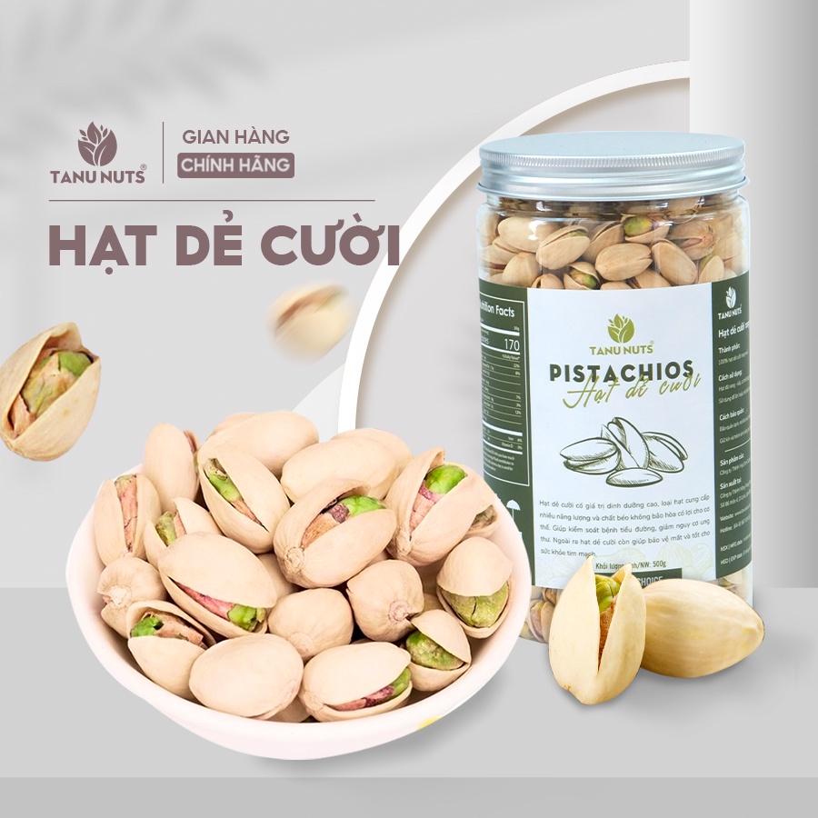 Hạt dẻ cười rang muối TANU NUTS hũ 500g giàu dinh dưỡng tốt cho mẹ bầu, bé.