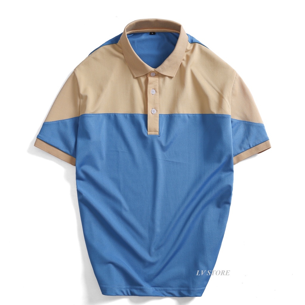 Áo Polo nam phối màu be Tulip áo thun cổ bẻ tay ngắn vải cá sấu cotton cao cấp lịch sự, thanh lịch - Lv Store