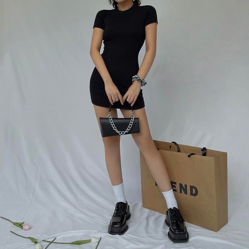 COZOK Đầm Hai Dây Lưng Cao Thiết Kế Mỏng Quyến Rũ Thời Trang