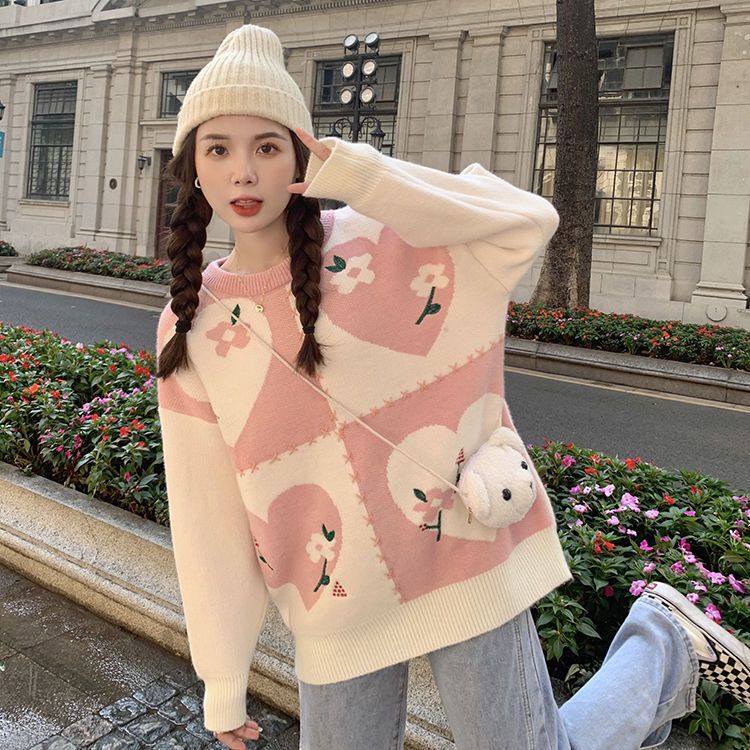 Áo Sweater Dáng Rộng Thiết Kế Mới Thời Trang Mùa Thu Đông 2022 Dành Cho Nữ