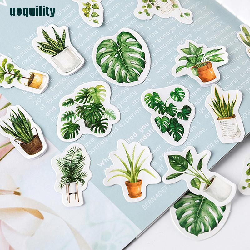 [uequility] 45pcs green leaves tree life plants DIY Diary Craft Stickers Scrapbooking decor