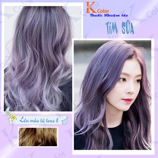 Thuốc nhuộm tóc TÍM SỮA không tẩy sử dụng tại nhà nhiều thảo dược giá rẻ kcolor