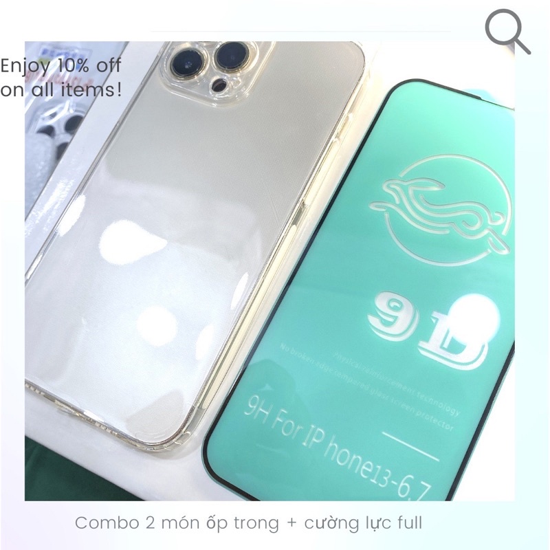 combo ốp và cường lực full bảo vệ máy có đủ dòng cho Táo