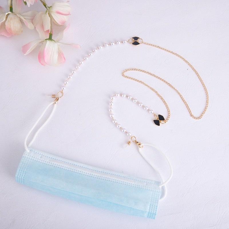 (Mẫu 4) Dây Đeo Kính Khẩu Trang Ngọc Trai Nhân Tạo Mặt Cười Dễ Thương Phụ Kiện Thời Trang Xu Hướng Hot