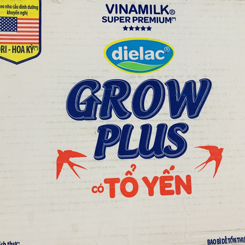 Thùng sữa dielac GROW PLUS CÓ TỔ YẾN 48x180ML