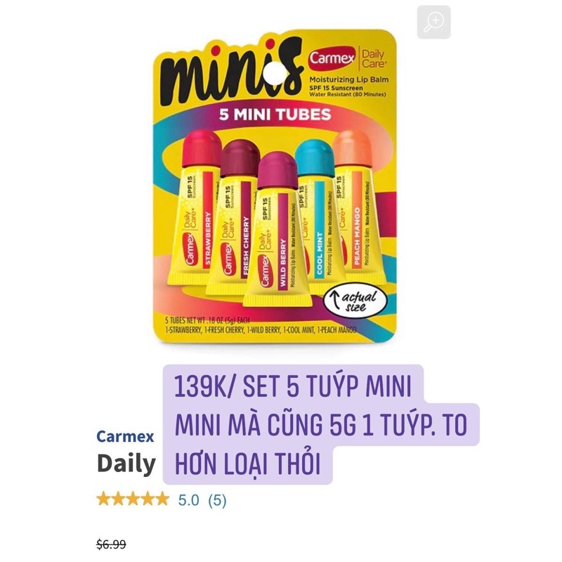 Set Son dưỡng mini 5 mùi Carmex
