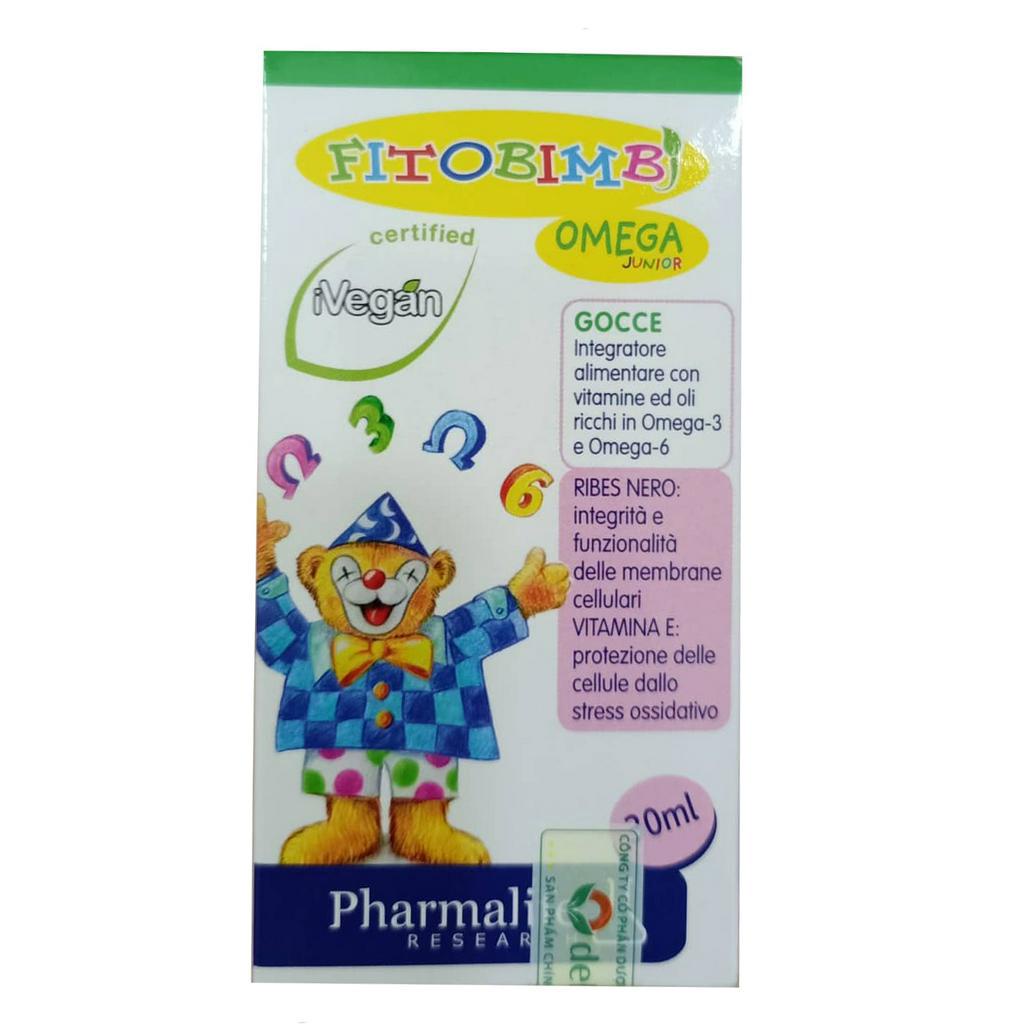 Fitobimbi omega junior Italia với Omega 3, Phát triển trí não cho trẻ, Giúp trẻ thông minh, Bổ mắt, Sáng mắt - Lọ 30ml