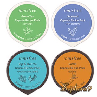 Mặt nạ hũ mini Innisfree Capsule Recipe Pack Mask rửa và ngủ phù hợp với mọi loại da 10ml