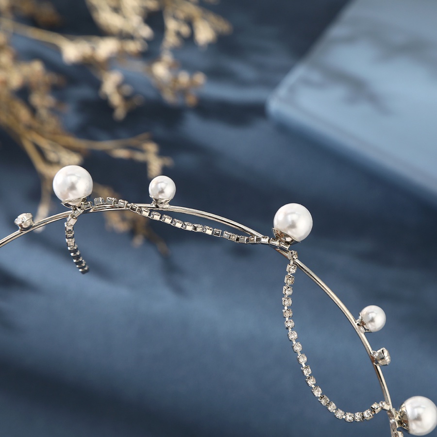 Băng Đô Cài Tóc Bằng Hợp Kim Đính Đá Và Ngọc Trai Thời Trang Cho Nữ