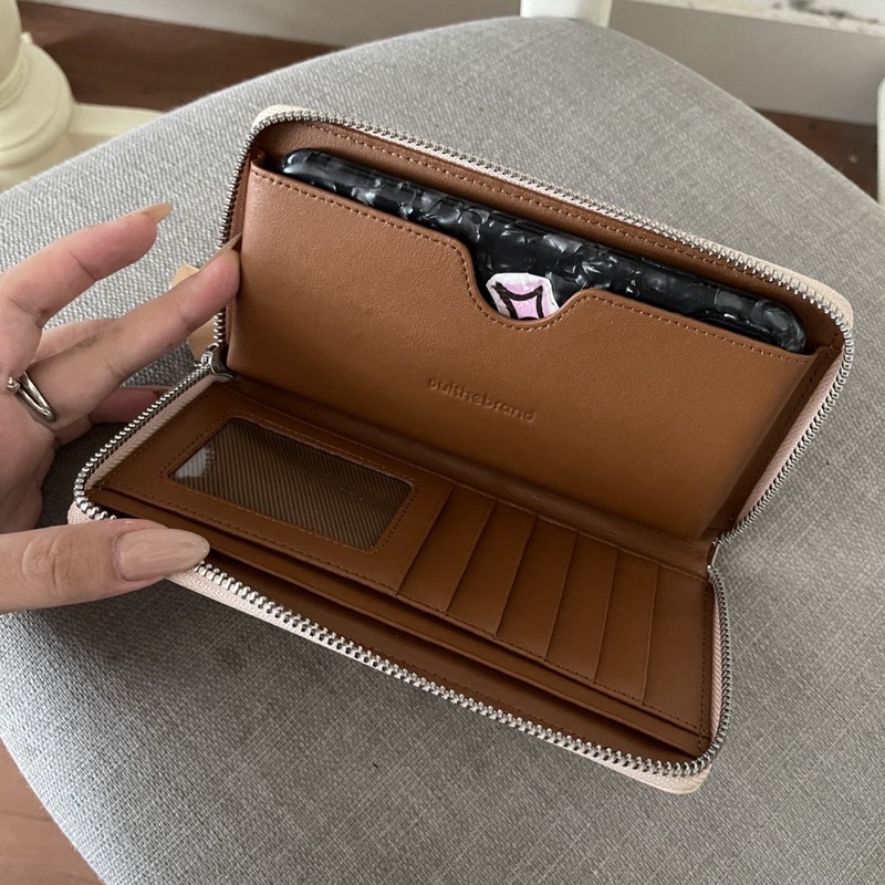 Ví Dây Kéo Da Thật - Hiroki Zipper Wallet ( Đựng vừa điện thoại to )