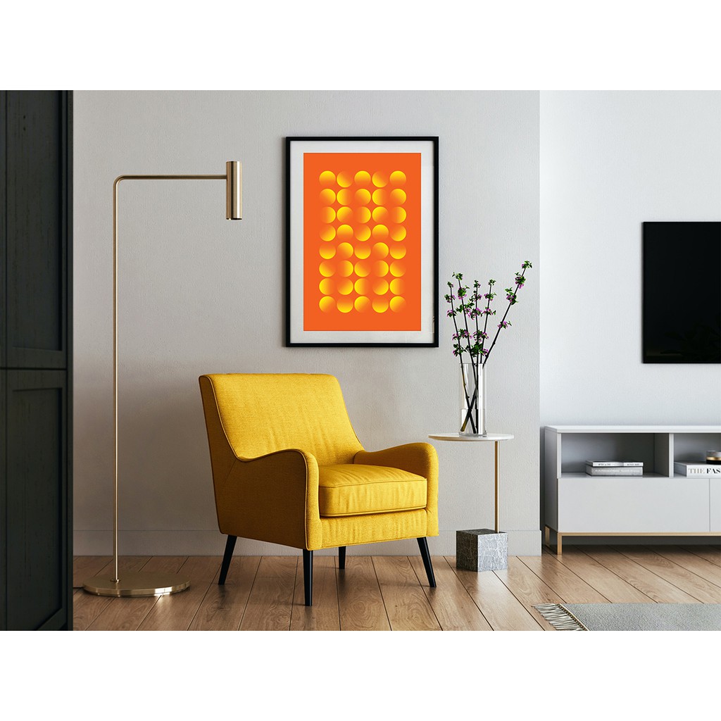 Tranh décor hiện đại họa tiết lập thể - Size A4 kèm khung kính