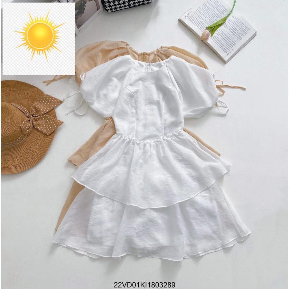 👳 Đầm ngắn nữ VM STYLE tay búp rút dây 2 tầng, váy nữ tay phồng điệu đà thời trang ulzzang 08622 22VD01KI1803 👳