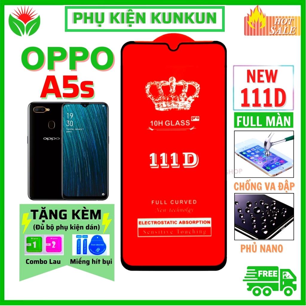 Kính Cường Lực Oppo A5s - Siêu chất lượng - Full màn hình 11D - Độ cứng 9H -Độ trong suốt cực cao