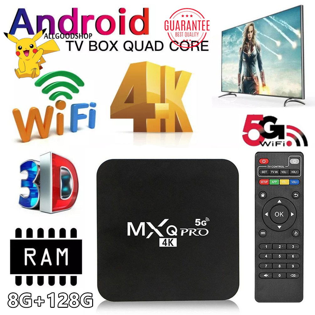 ⚡Android TV box MXQ PRO 4K 5G 8+128G Android RK3229 Đã cài sãn kênh YouTube, Chorme...vv