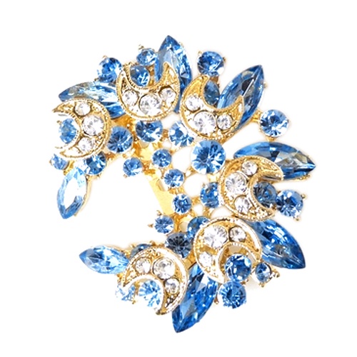 Ghim Cài Áo Hình Trăng Khuyết Phối Đá Nhân Tạo Thời Trang Cho Nữ