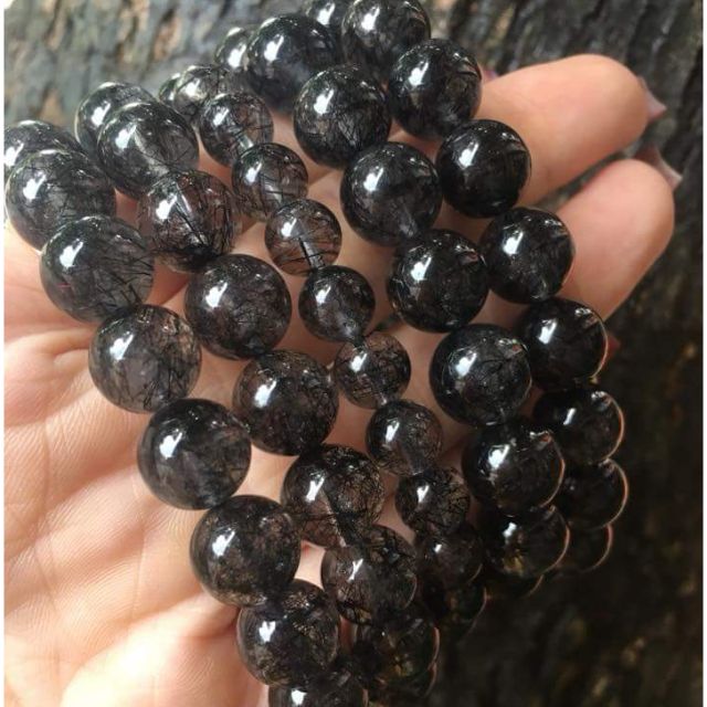 Vòng tay tóc đen 7-12MM