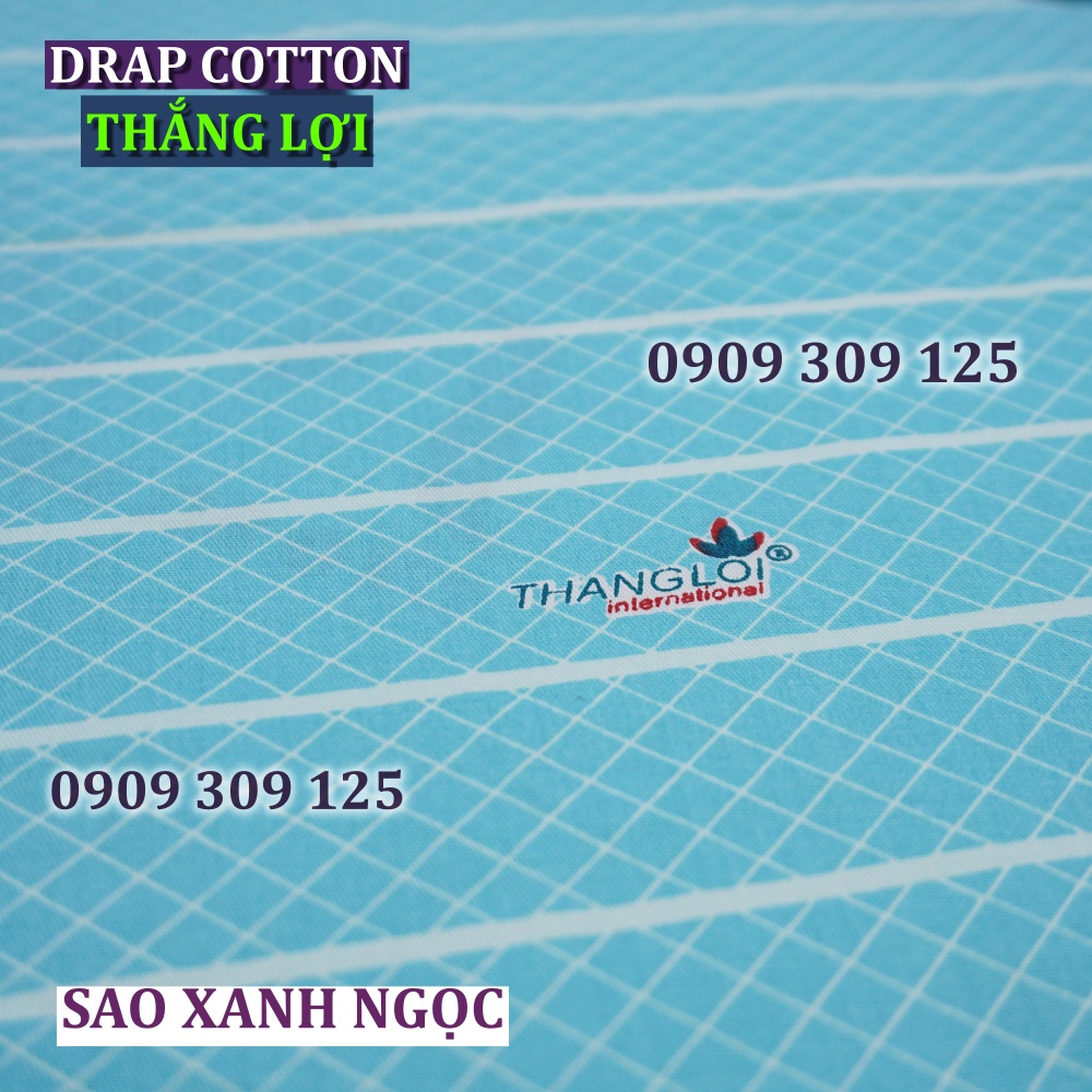 (RẺ VÔ ĐỊCH) drap cotton Thắng Lợi, ga giường chính hãng SAO XANH NGỌC (ảnh thật)