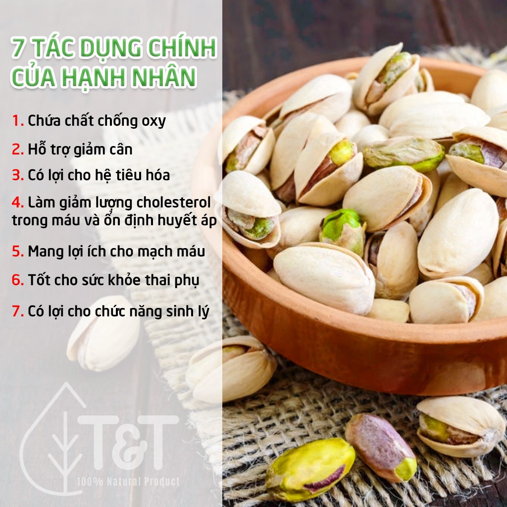 Hạt dẻ cười 300g không tẩy trắng, an toàn VSTP. Hạt dinh dưỡng ăn liền. Đóng hộp có nắp giật tiện lợi