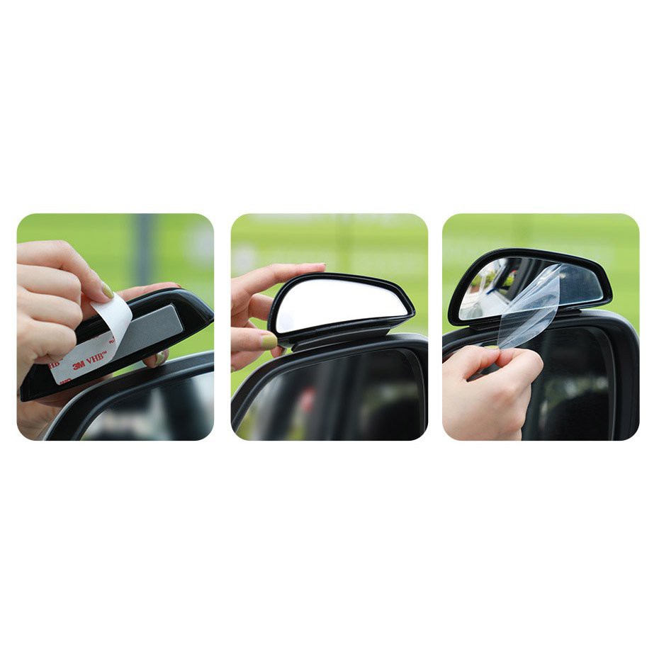 Set 2 gương chiếu hậu phụ Baseus Large View Reversing Auxiliary Mirror ACFZJ-01 / 02