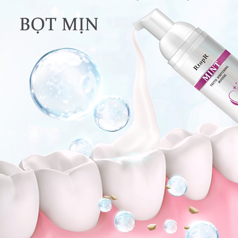 [HCM][KissBeautyShop] RtopR Bọt Trắng Răng Làm Sạch Răng Khử Mùi Hôi Miệng Làm Trắng Răng Làm Trắng Răng 60ml KB-RR044