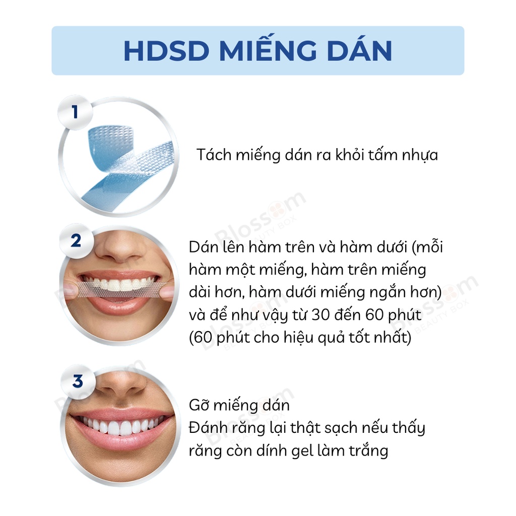 28 Miếng dán trắng răng ORAL B kèm đèn chiếu ánh sáng xanh