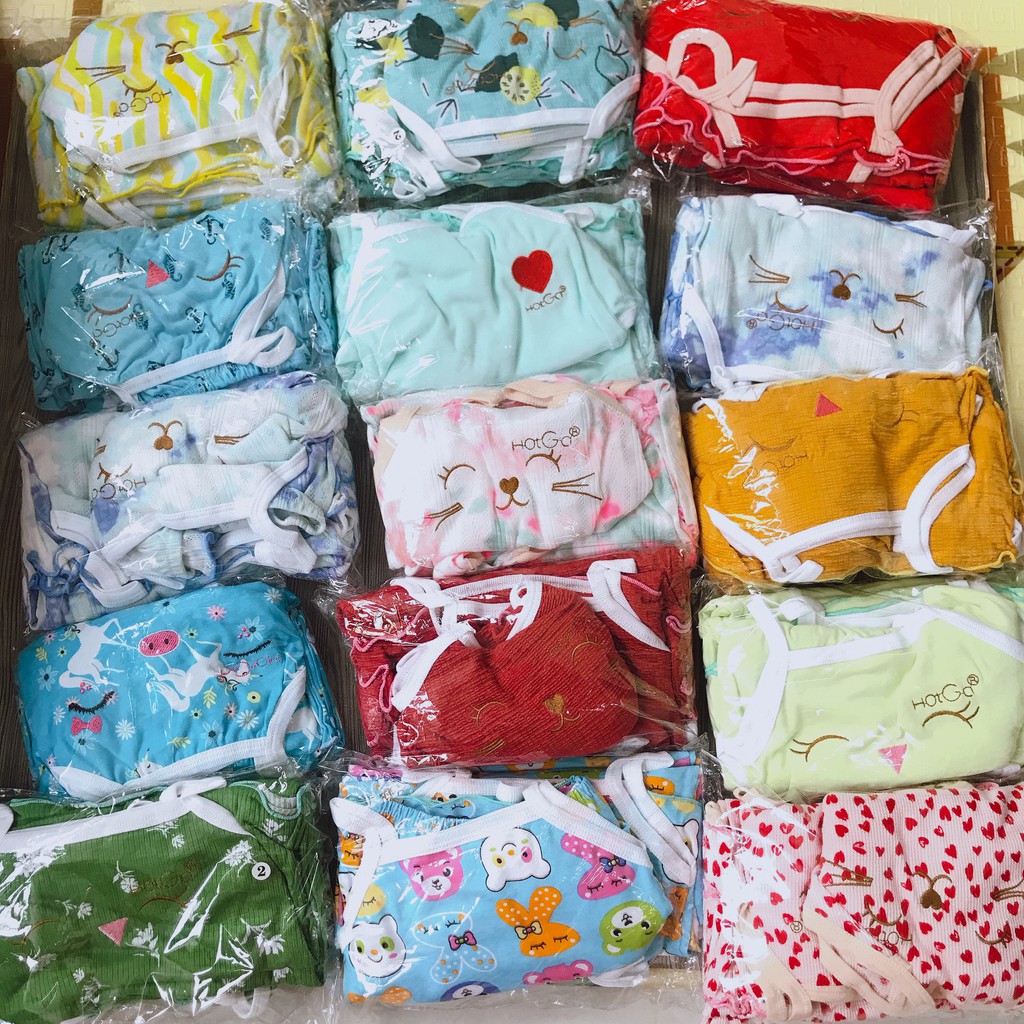 Bộ thun mát HotGa 2 dây dễ thương cho bé gái từ 4 - 10 kg