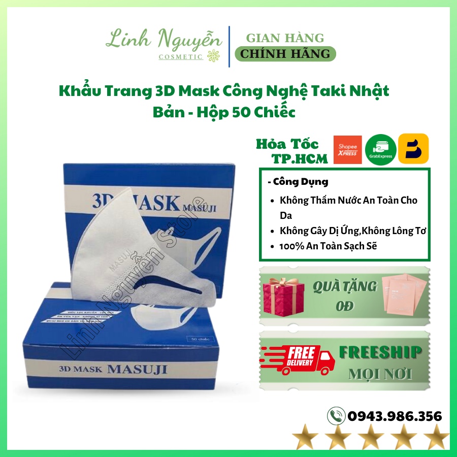 Khẩu Trang 3D Mask Công Nghệ Taki Nhật Bản - Hộp 50 Chiếc
