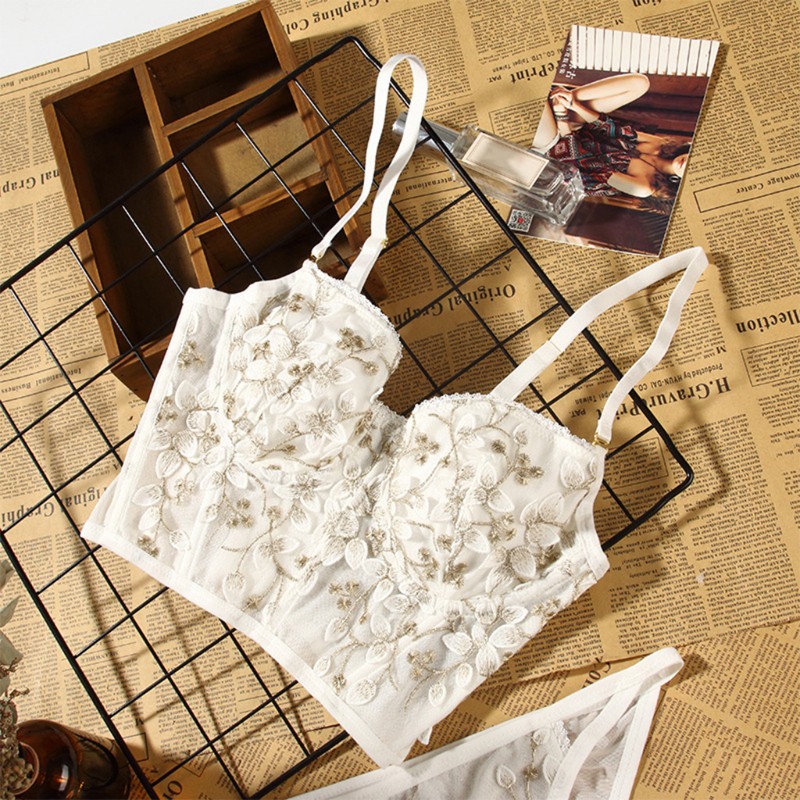 Bộ Đồ Lót Ren Thêu Hoa Gợi Cảm Cho Nữ