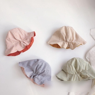 Mũ Bucket Màu Trơn Hai Mặt Có Thể Điều Chỉnh Kích Thước Phong Cách Nhật Bản Cho Bé Trai Và Gái Se7en
