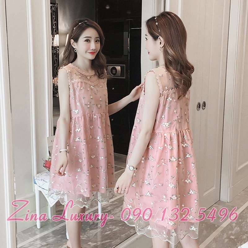 Đầm bầu đẹp ren mềm mịn cao cấp