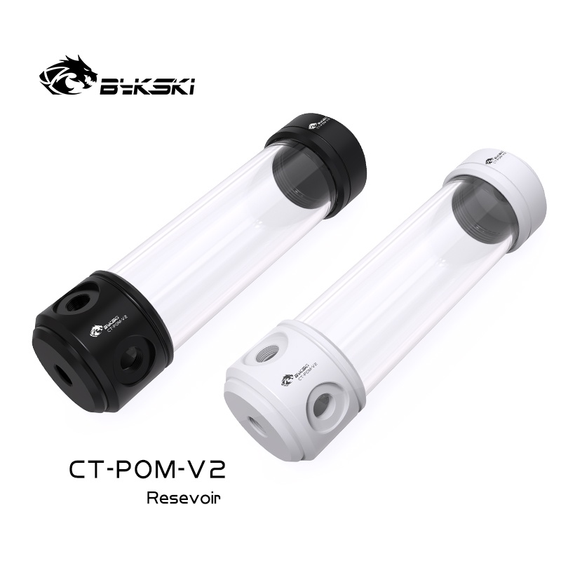 Bình Chứa Nước Làm Mát Bằng Nhựa Acrylic Bykski CT-POM-V2 Màu Đen/Trắng 150/200/260MM Dành Cho Máy Tính