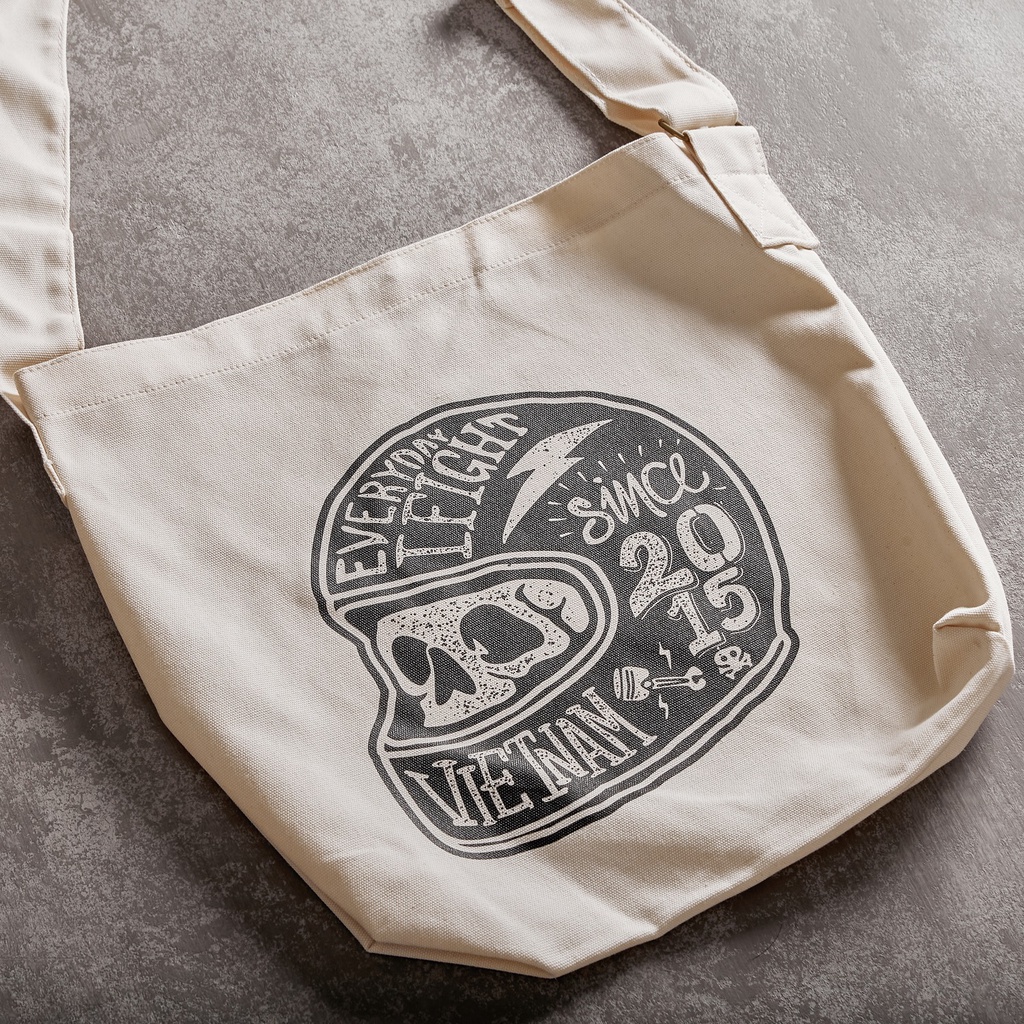 Túi Tote Gori Bag Unisex Nam / Nữ Gori Đầu Lâu | Chất Liệu Cao Cấp Màu Trắng