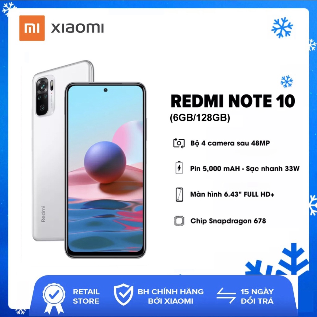 Điện thoại Xiaomi Redmi Note 10 (6GB/128GB) - Bảo hành 18 tháng