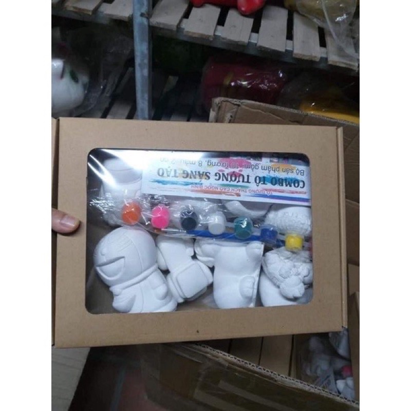 Set Tô Tượng 8 Hình Kèm Màu Và Bút Vẽ Cho Bé Thoả Sức Sáng Tạo