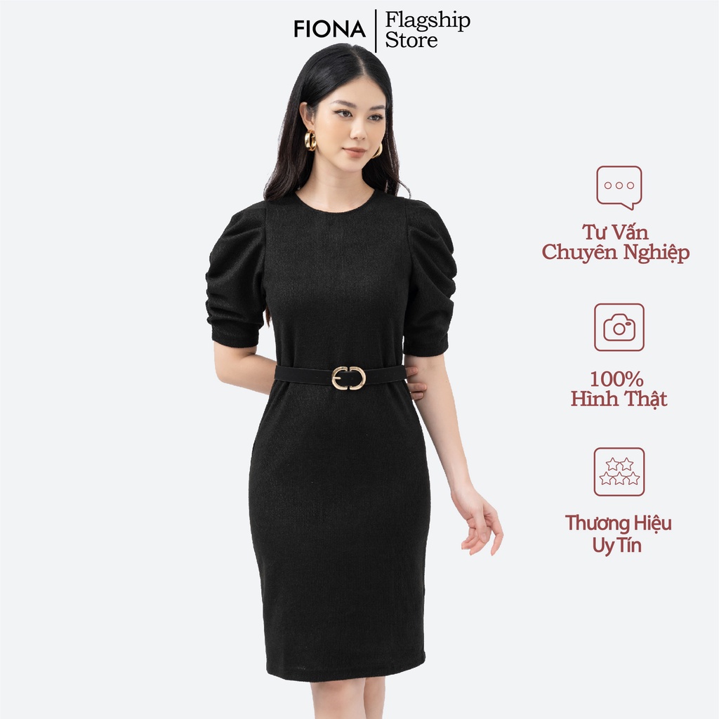 Đầm cotton nữ Fiona cổ tròn tay bồng F421234