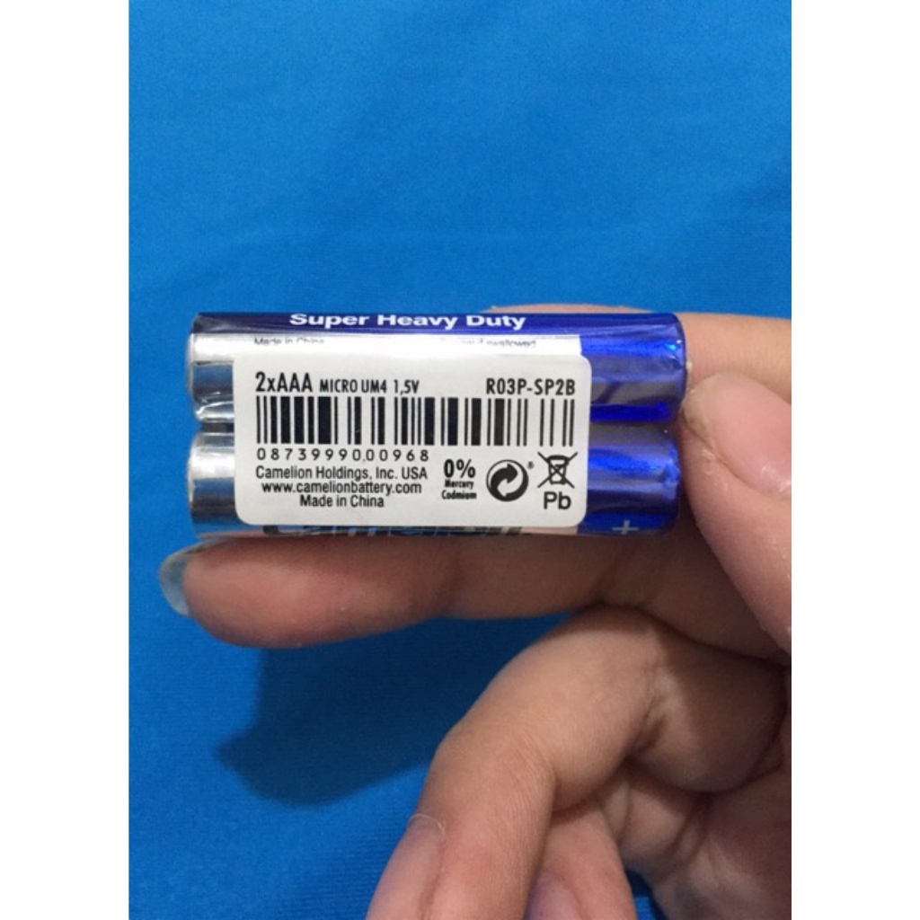 Vỉ 2 Viên Pin Tiểu AAA (3A) 1.5V Camelion Super Heavy Duty Battery