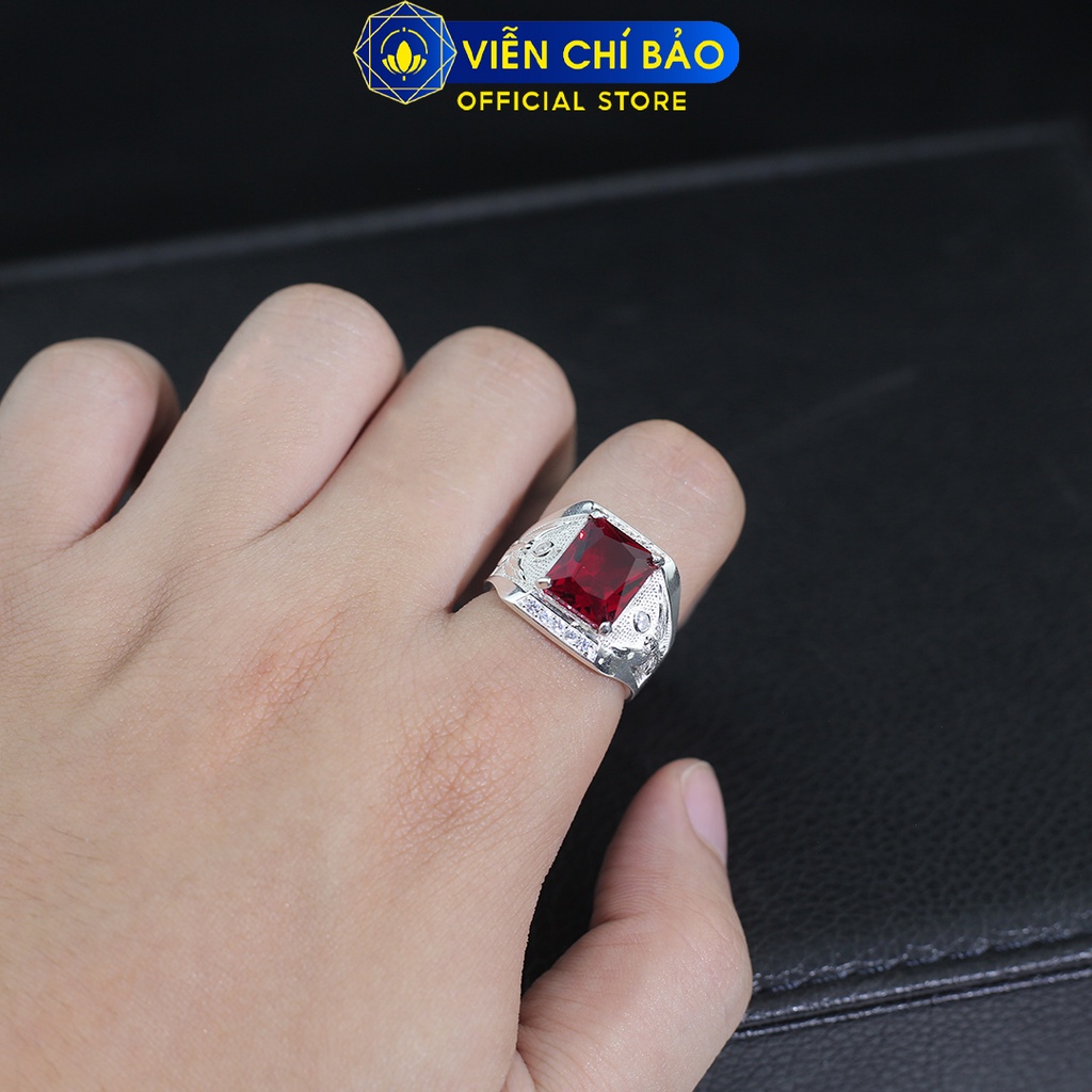 Nhẫn đại bàng đá đỏ chất liệu bạc 925 thời trang phụ kiện trang sức nam Viễn Chí Bảo N300755