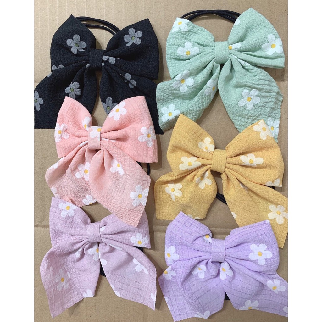 [HÀNG LOẠI 1] Cột tóc nơ hoa cúc nhiều màu xinh xắn hot trend cho nữ xinh xắn phong cách Hàn Quốc- Selenshop