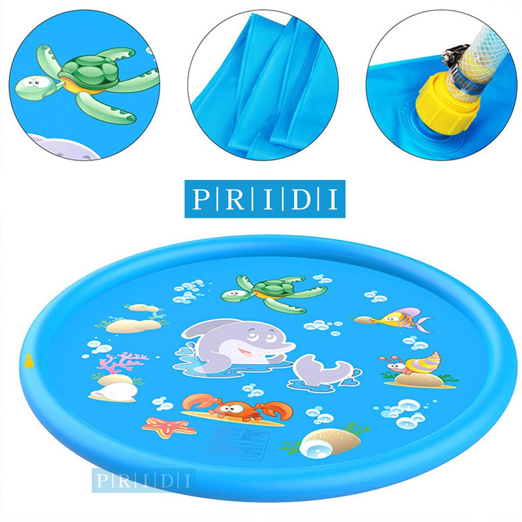 Hồ Bơi Cho Bé Thảm PHUN NƯỚC Cho Bé Hình Tròn 150 cm - Bể Bơi Phao Bơi, Thảm Chơi Nước PRIDI