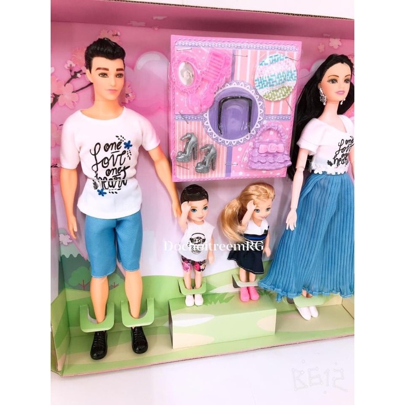 hộp búp bê gia đình Barbie khớp tay -2 búp bê nhí và phụ kiện