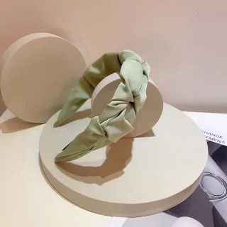 Cài tóc bản rộng vải satin màu macaron phong cách Pháp cổ điển thời trang xuân hè