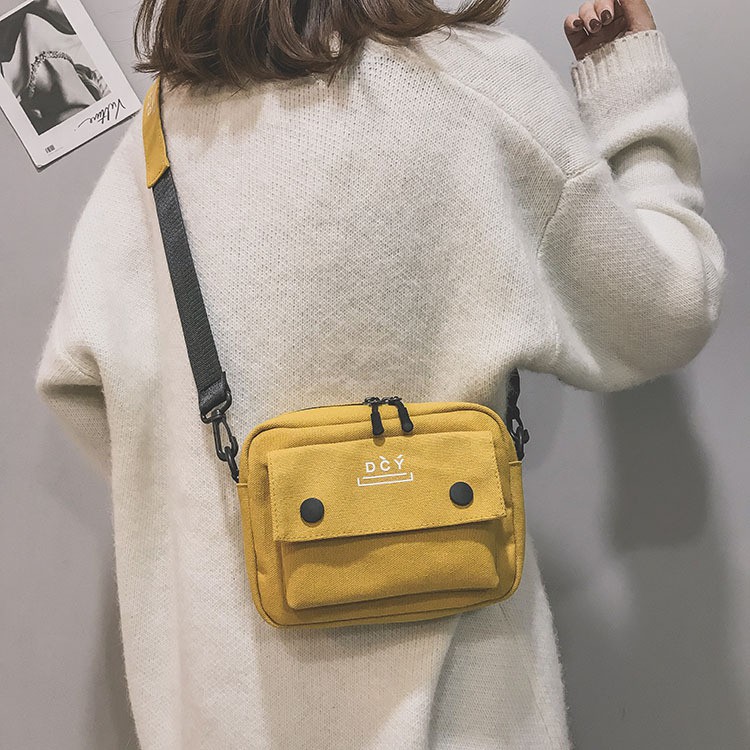 Túi Tote Đeo Chéo Nam Nữ Unisex Ulzzang Thời Trang Vải Canvas Thêu Chữ DCY, T007